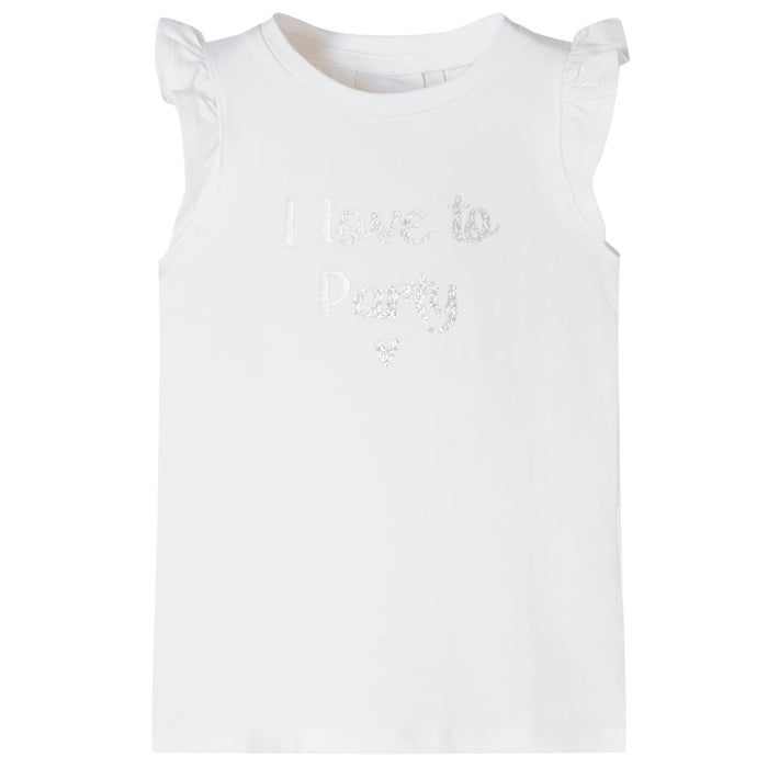 Tricou pentru copii cu mâneci cu volane, alb, 116 - WALTI WALTI