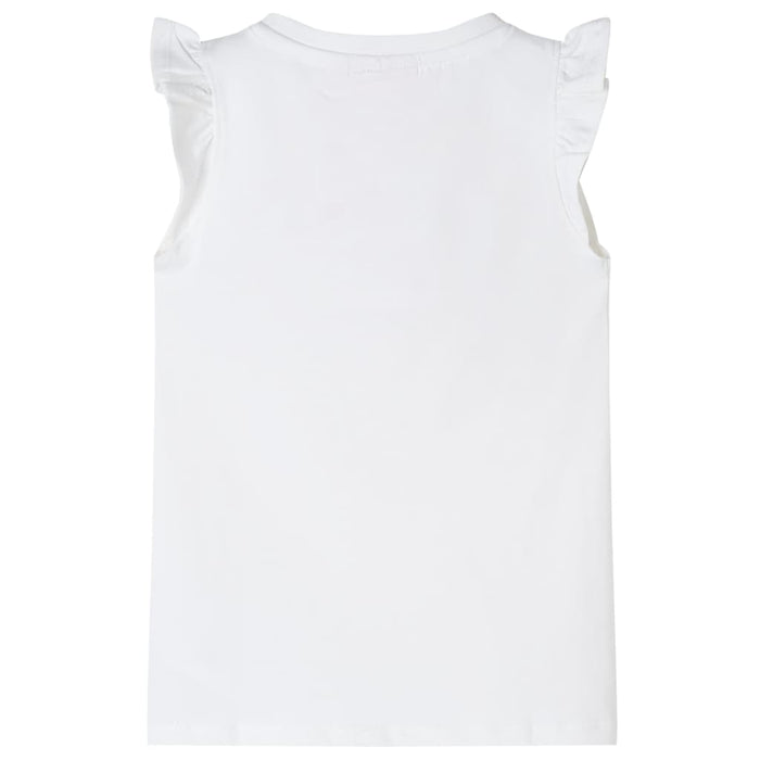 Tricou pentru copii cu mâneci cu volane, alb, 116 - WALTI WALTI