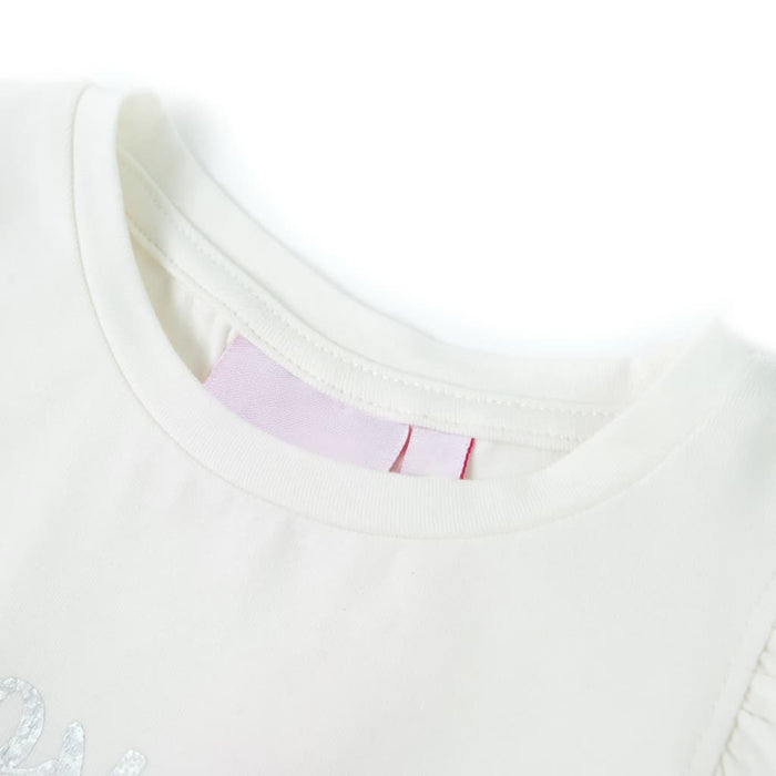 Tricou pentru copii cu mâneci cu volane, alb, 116 - WALTI WALTI