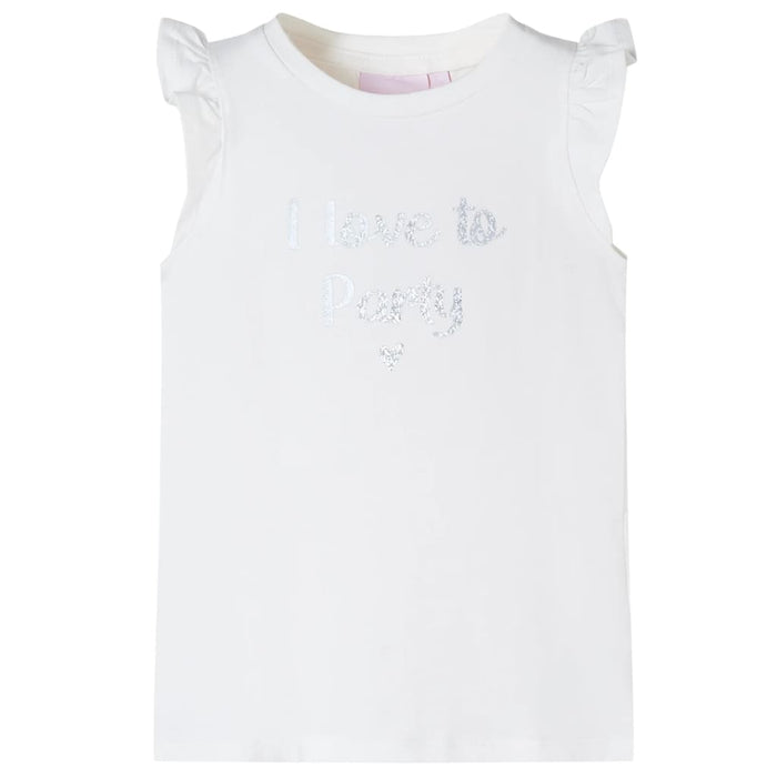 Tricou pentru copii cu mâneci cu volane, alb, 140 WALTI