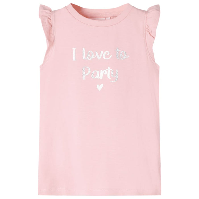 Tricou pentru copii cu mâneci cu volane, roz pal, 92 WALTI