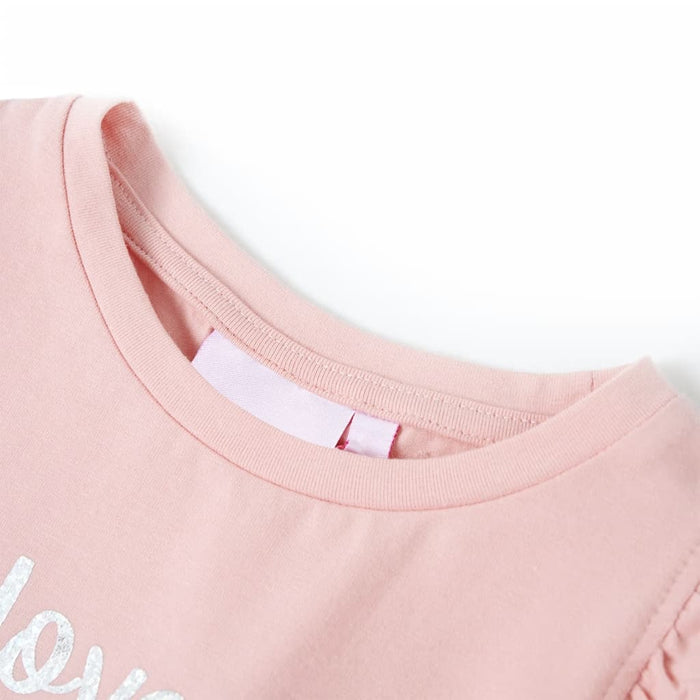 Tricou pentru copii cu mâneci cu volane, roz pal, 92 WALTI