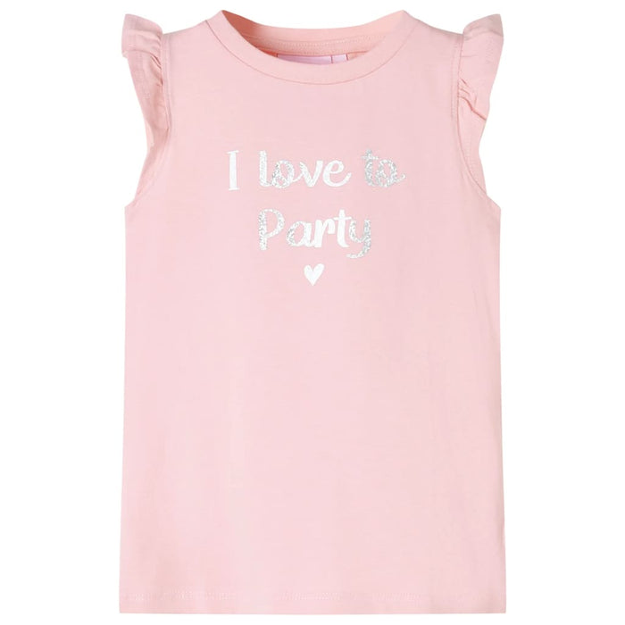 Tricou pentru copii cu mâneci cu volane, roz pal, 104 WALTI