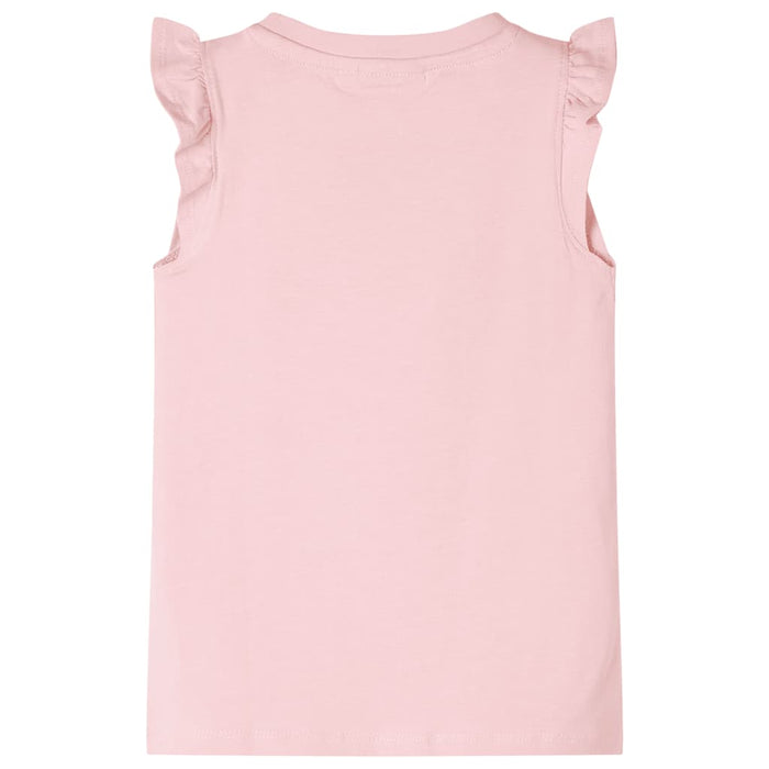 Tricou pentru copii cu mâneci cu volane, roz pal, 104 WALTI