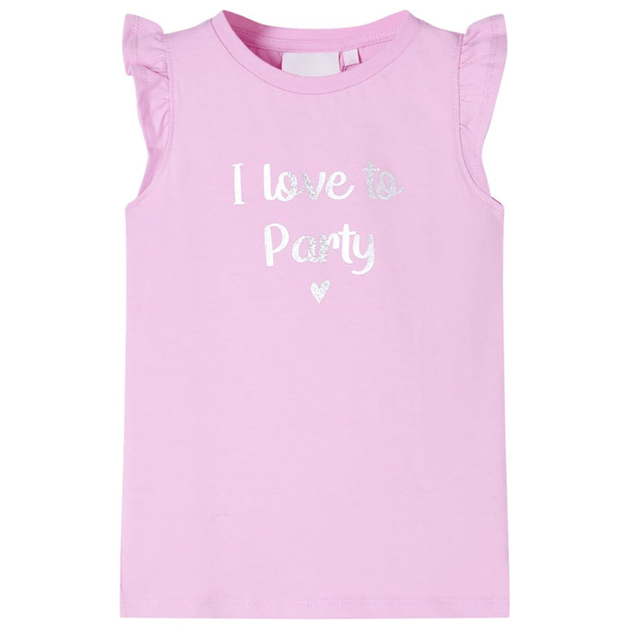 Tricou pentru copii cu mâneci cu volane, lila, 92 WALTI