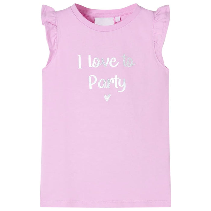 Tricou pentru copii cu mâneci cu volane, lila, 128 WALTI
