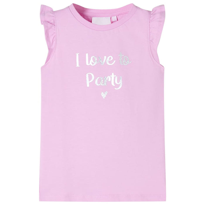 Tricou pentru copii cu mâneci cu volane, lila, 140 WALTI