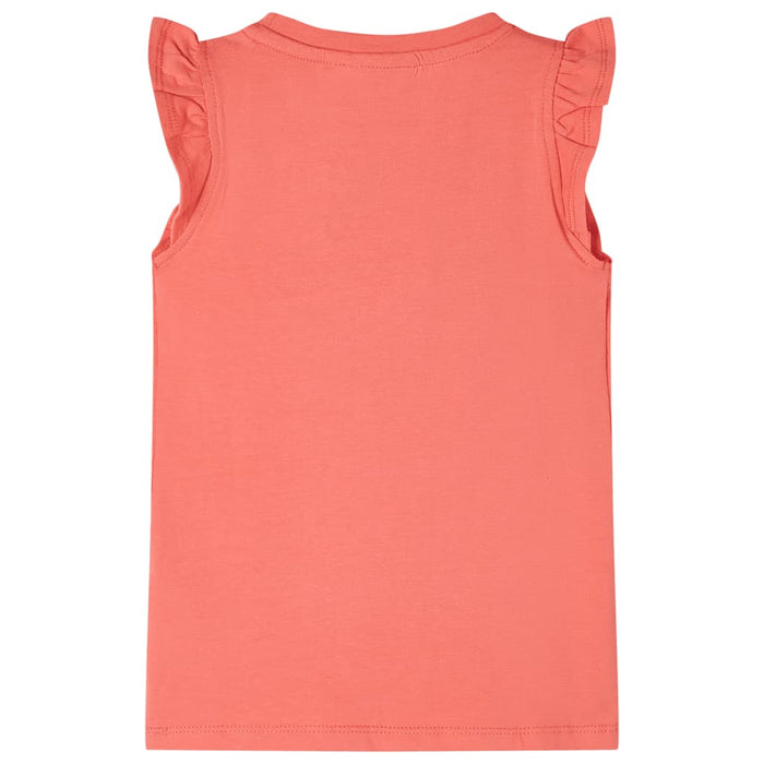Tricou pentru copii cu mâneci cu volane, coral, 92 WALTI