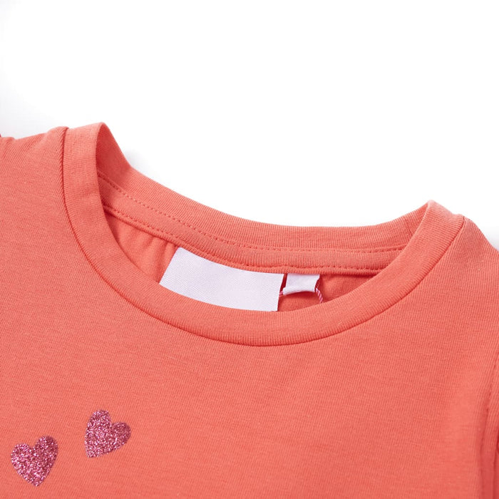 Tricou pentru copii cu mâneci cu volane, coral, 92 WALTI