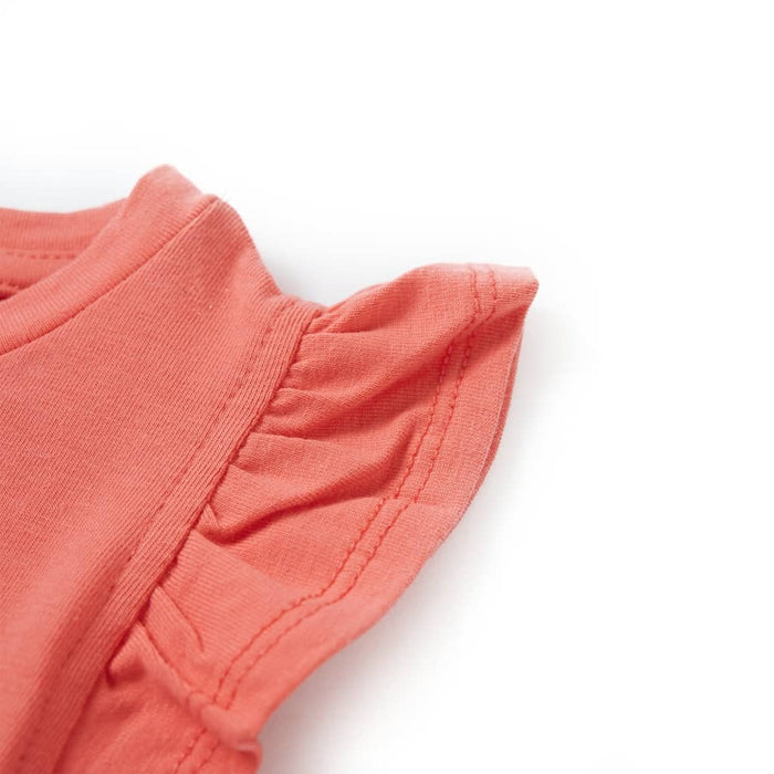 Tricou pentru copii cu mâneci cu volane, coral, 92 WALTI