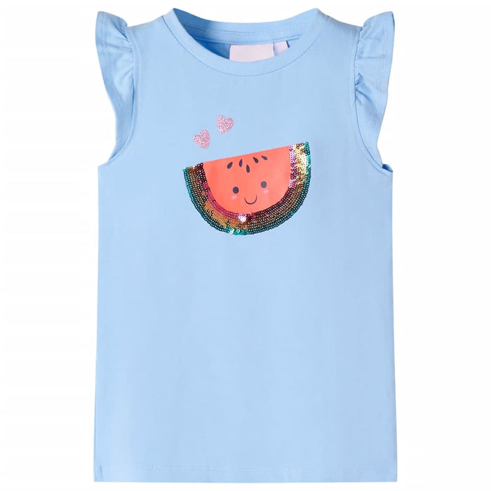 Tricou pentru copii cu mâneci scurte, albastru deschis, 92 WALTI