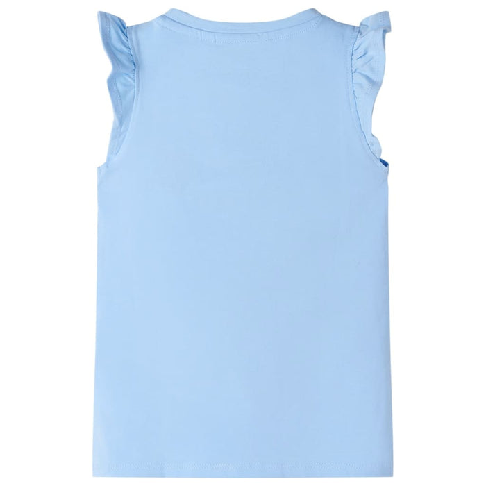 Tricou pentru copii cu mâneci cu volane, albastru deschis, 140 - WALTI WALTI