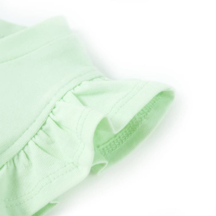 Tricou pentru copii cu mâneci cu volane, verde deschis, 92 WALTI