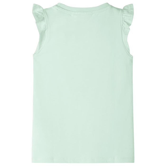 Tricou pentru copii cu mâneci cu volane, verde deschis, 128 - WALTI WALTI