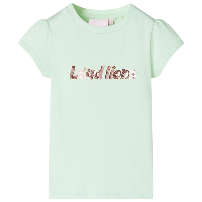 Tricou pentru copii cu mâneci șapcă verde deschis 116 WALTI