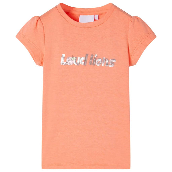 Tricou pentru copii cu mâneci scurte, portocaliu neon, 128 WALTI