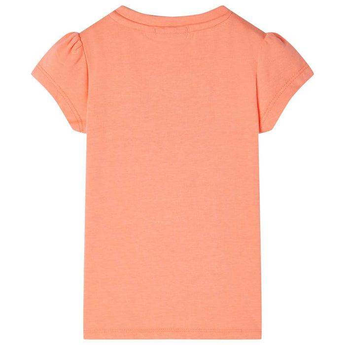 Tricou pentru copii cu mâneci scurte, portocaliu neon, 128 WALTI