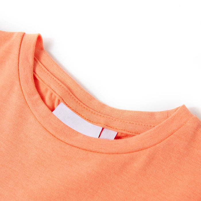 Tricou pentru copii cu mâneci scurte, portocaliu neon, 128 WALTI
