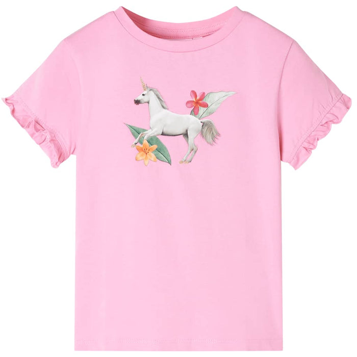 Tricou pentru copii cu mâneci scurte, roz aprins 116 - WALTI WALTI