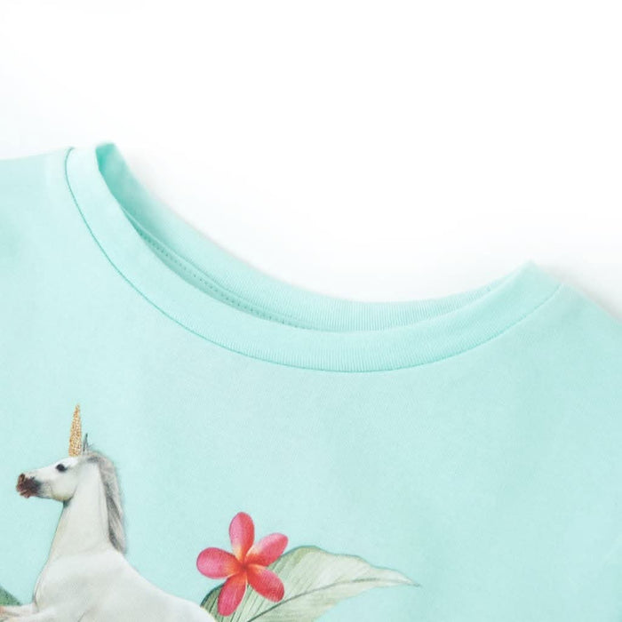 Tricou copii cu mâneci scurte, turcoaz deschis, 104 - WALTI WALTI