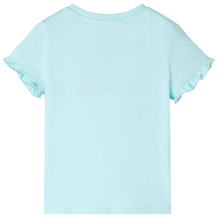 Tricou copii cu mâneci scurte, turcoaz deschis, 116 - WALTI WALTI