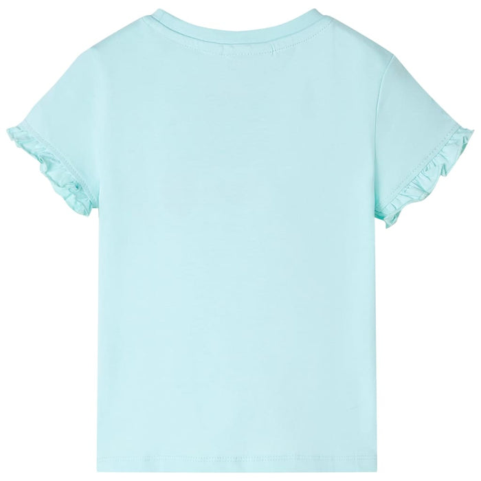 Tricou copii cu mâneci scurte, turcoaz deschis, 128 WALTI