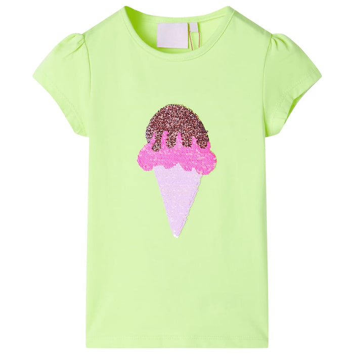 Tricou pentru copii, galben neon, 116 WALTI