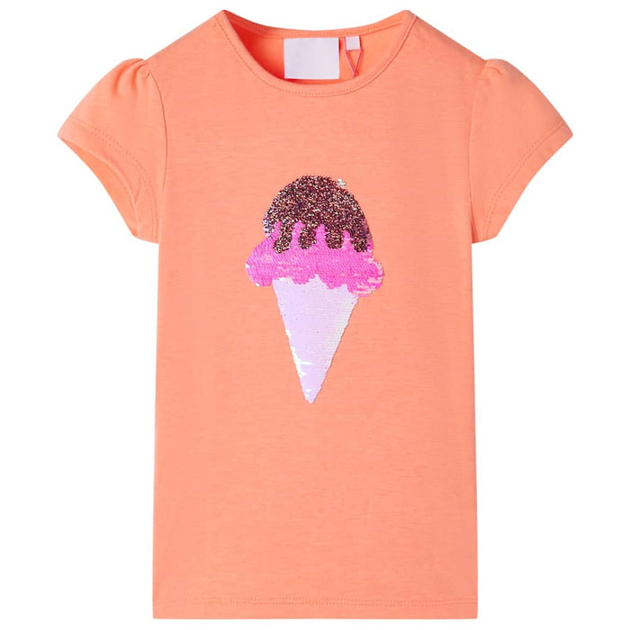 Tricou pentru copii, portocaliu neon, 116 - WALTI WALTI
