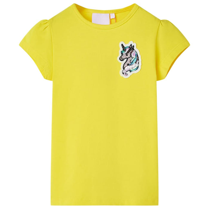 Tricou pentru copii, galben aprins, 128 WALTI