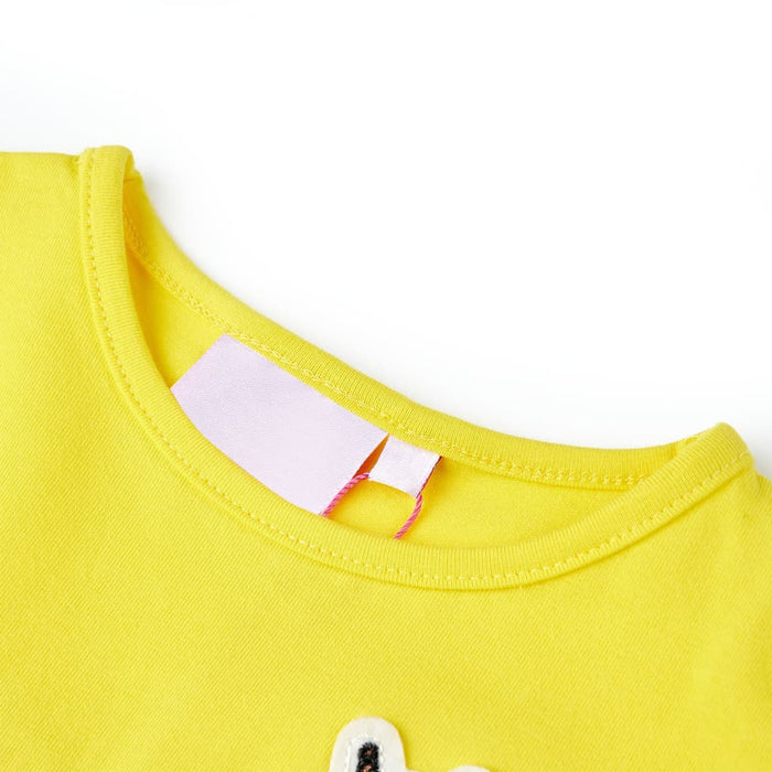Tricou pentru copii, galben aprins, 128 WALTI