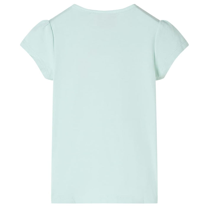 Tricou de copii mâneci tip șapcă, verde mentă, 128 - WALTI WALTI