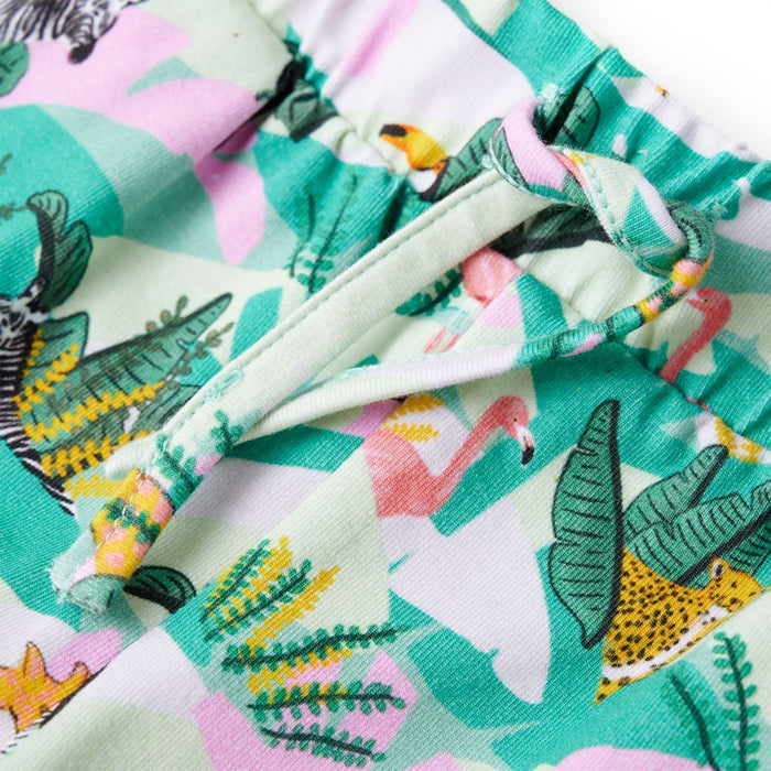 Pantaloni scurți copii cu șnur verde mentă 104 - WALTI WALTI