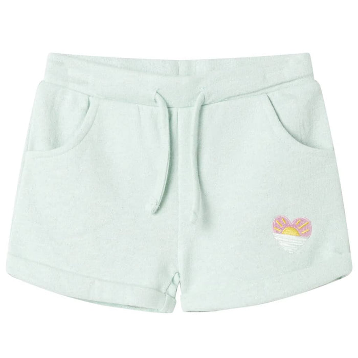Pantaloni scurți de copii cu șnur, verde mentă deschis combinat, 128 - WALTI WALTI