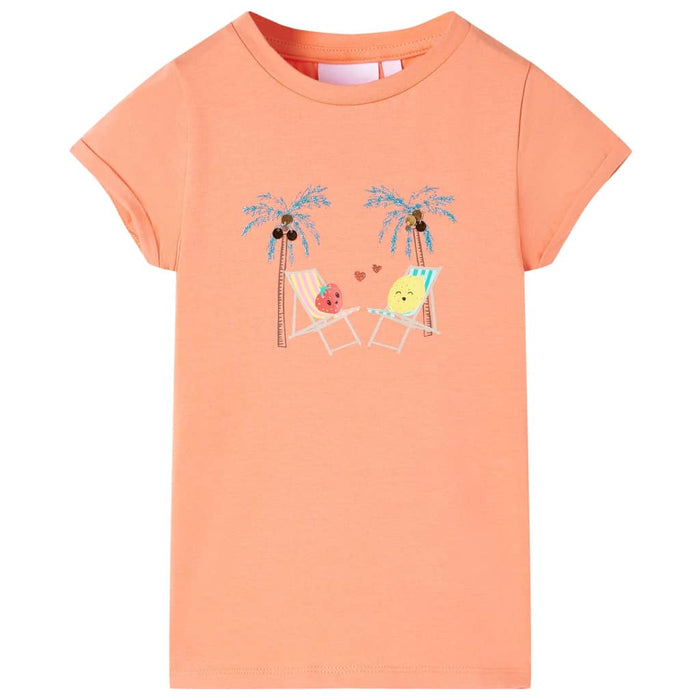 Tricou pentru copii, piersică, 128 - WALTI WALTI