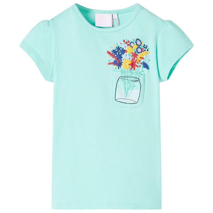Tricou pentru copii, verde mentă deschis, 128 - WALTI WALTI