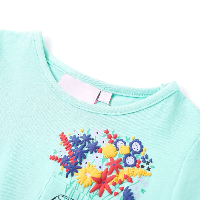 Tricou pentru copii, verde mentă deschis, 128 - WALTI WALTI