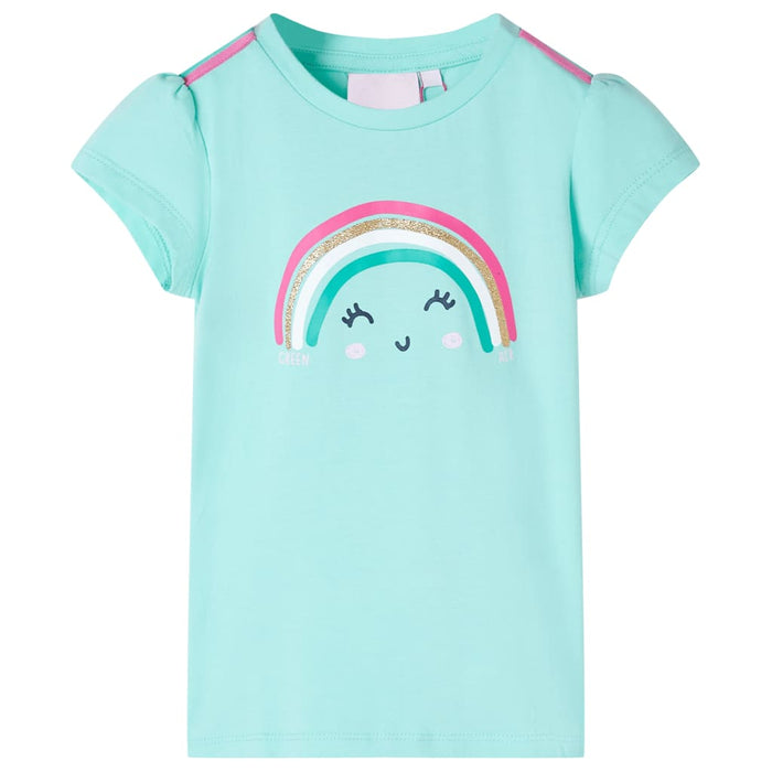 Tricou pentru copii, verde mentă deschis, 140 - WALTI WALTI