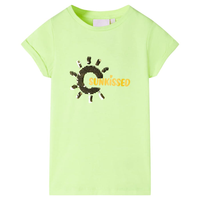 Tricou pentru copii, galben neon, 128 WALTI