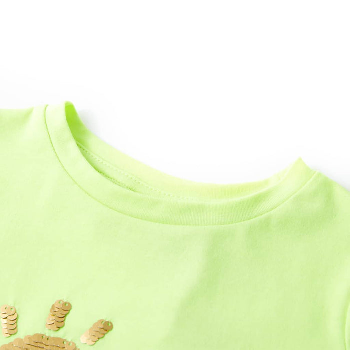 Tricou pentru copii, galben neon, 128 WALTI