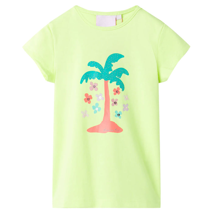 Tricou pentru copii, galben neon, 128 WALTI