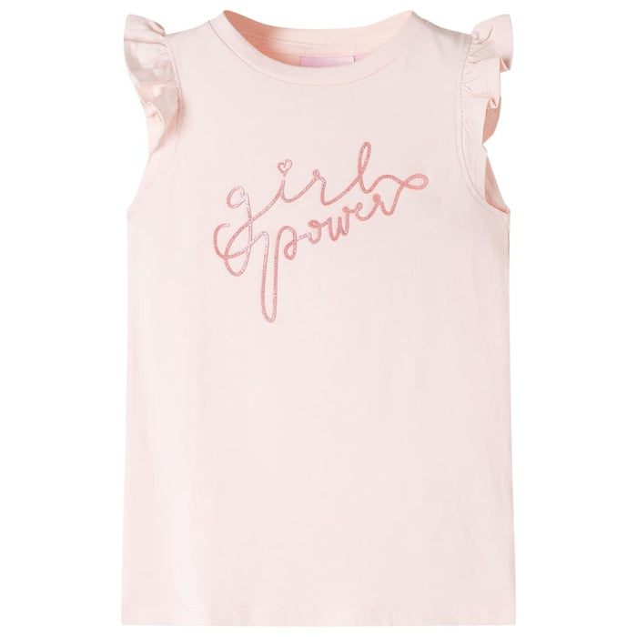 Tricou pentru copii, mâneci cu volane, roz pal, 128 WALTI