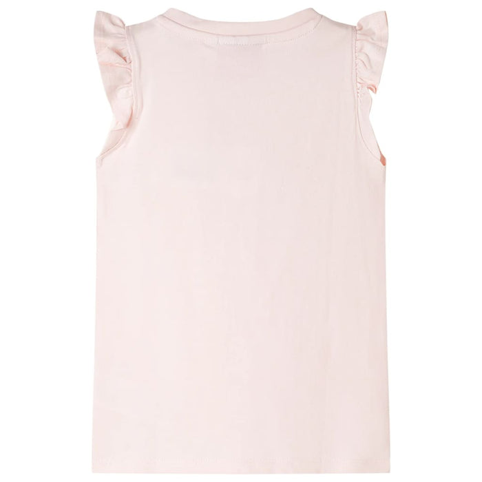 Tricou pentru copii, mâneci cu volane, roz pal, 128 WALTI
