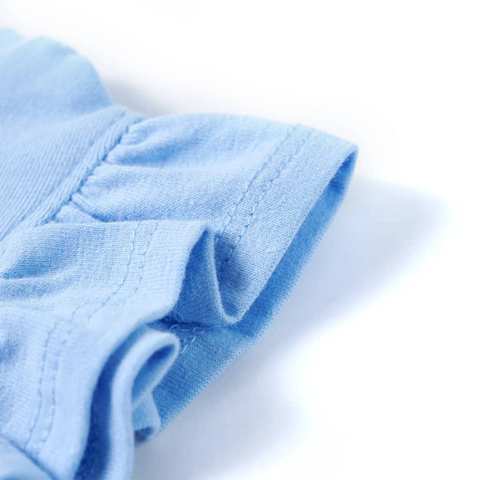 Tricou pentru copii cu mâneci cu volane, albastru deschis, 128 WALTI