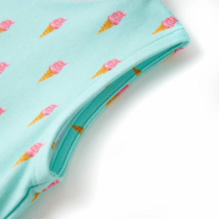 Rochie pentru copii cu șnur în talie, verde mentă deschis, 140 - WALTI WALTI