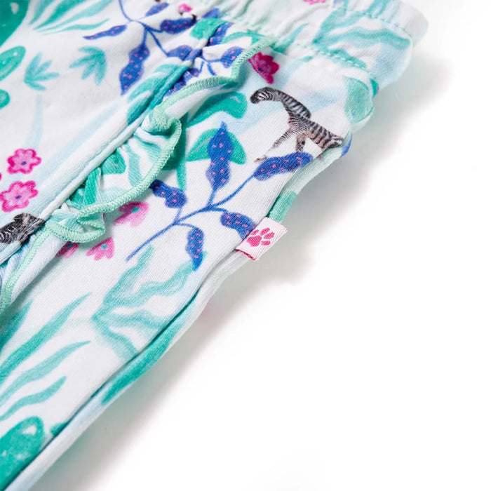 Pantaloni scurți pentru copii cu șnur, ecru și verde mentă închis, 104 - WALTI WALTI