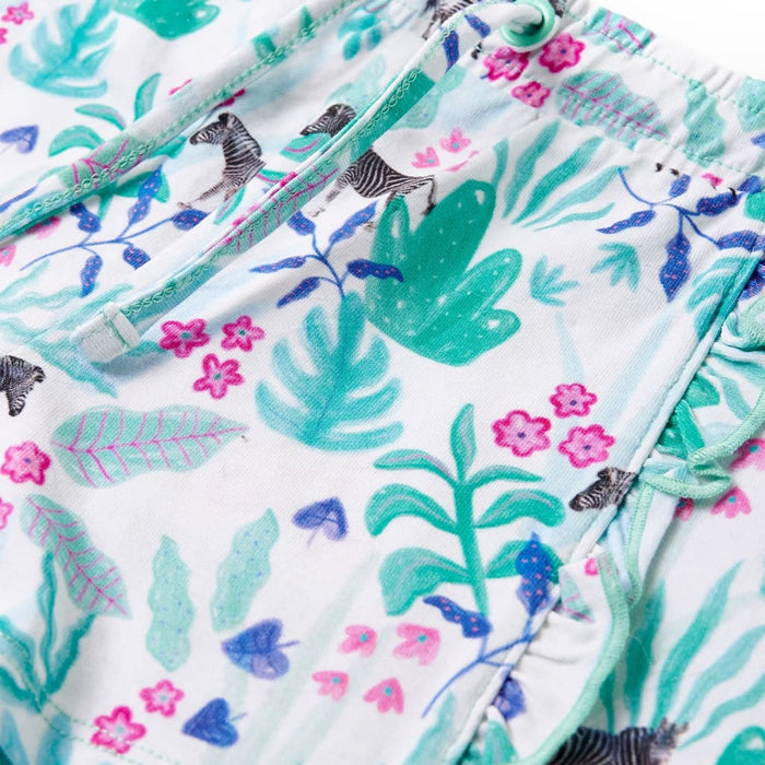 Pantaloni scurți pentru copii cu șnur, ecru și verde mentă închis, 104 - WALTI WALTI