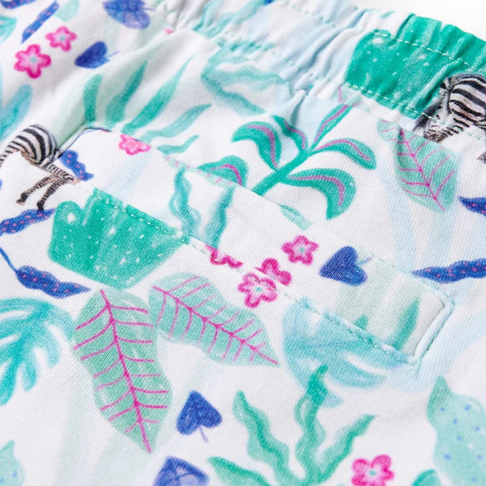 Pantaloni scurți pentru copii cu șnur, ecru și verde mentă închis, 104 - WALTI WALTI