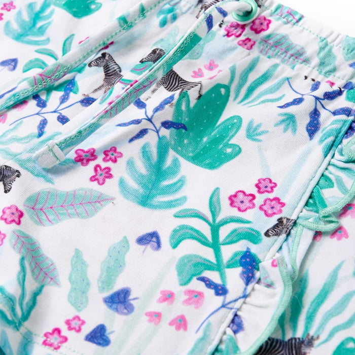 Pantaloni scurți pentru copii cu șnur, ecru și verde mentă închis, 116 - WALTI WALTI