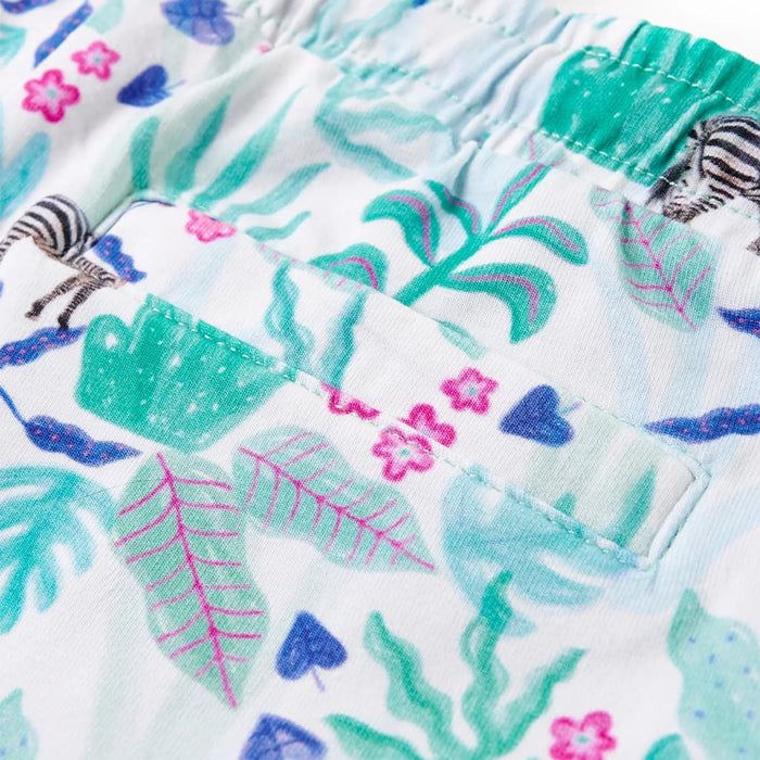 Pantaloni scurți pentru copii cu șnur, ecru și verde mentă închis, 116 - WALTI WALTI