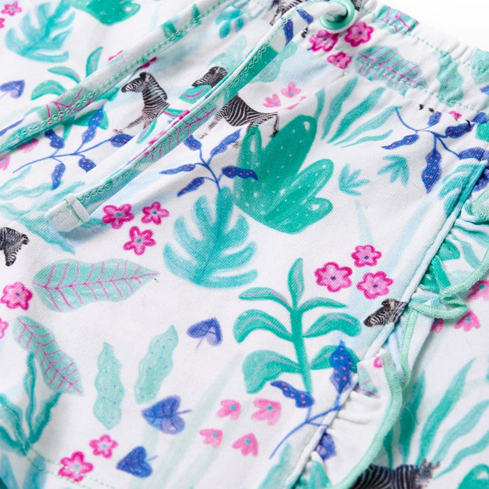 Pantaloni scurți pentru copii cu șnur, ecru și verde mentă închis, 128 - WALTI WALTI